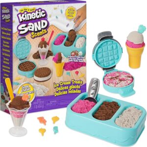 Kinetic Sand Düfte, Eiscreme-Leckerei-Spielset mit 3 Farben, duftendem Spielsand und 6 Werkzeugen